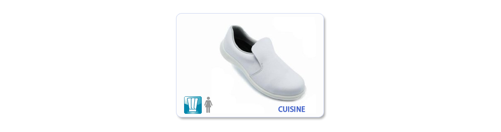 Chaussure de cuisine femme blanche 100% français 51,50€HT LISASHOES